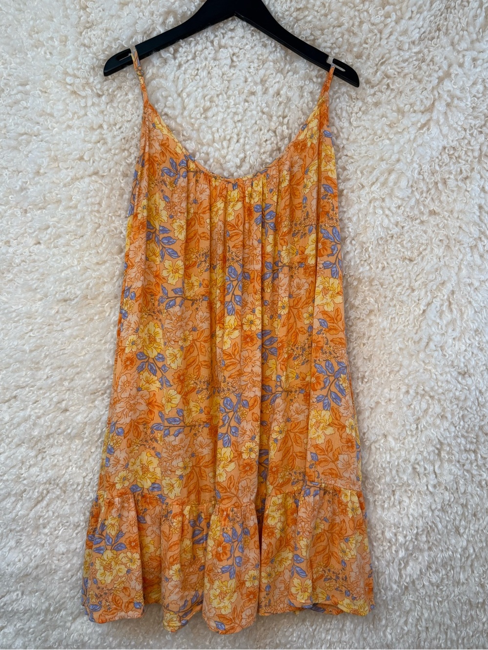 Billabong Orange Floral Summer Top with Lavender Accents